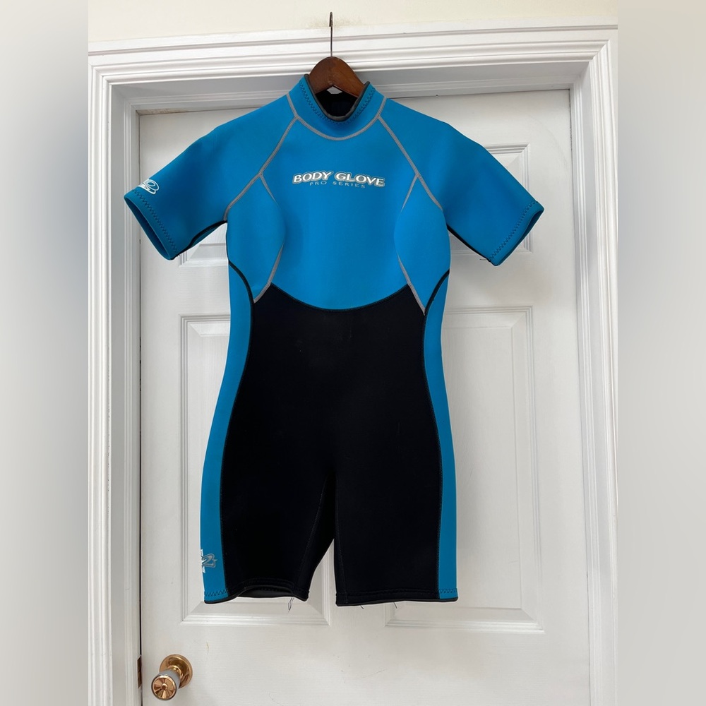 Body Glove Wetsuit IShorty Blue Black Suit ladies size 13/14